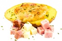 Gefüllte Kartoffeln mit Käse, Schinken und Speck